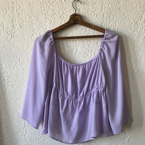 Lavender Chiffon Peasant Top